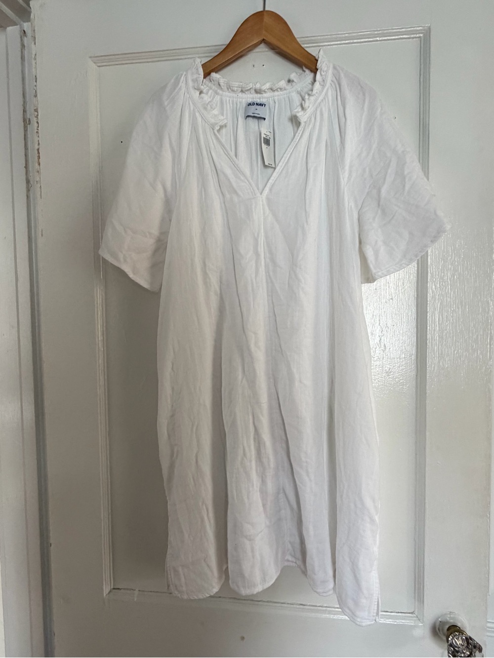 Old Navy White V-Neck Tunic Dress